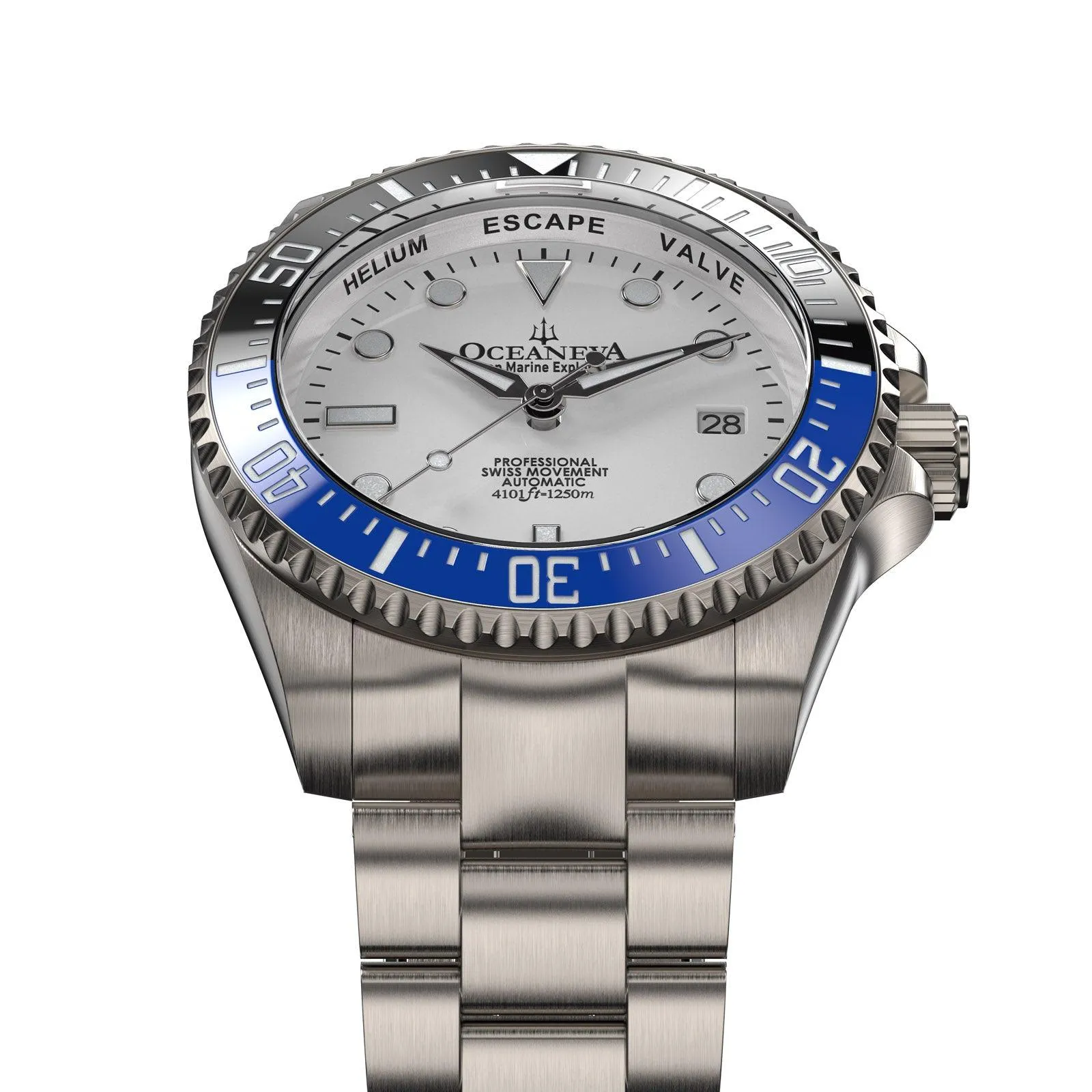 Oceaneva Deep Marine Explorer II Titanium Watch with White Dial