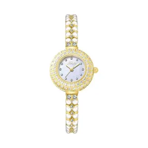 Pearluxe Diamond-Encrusted Spiral Bracelet Watch