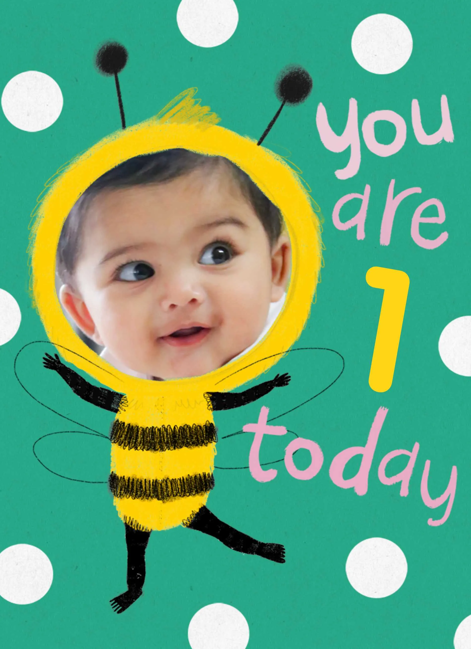 Personalised 1st Birthday Cute Bee Custom Photo Upload