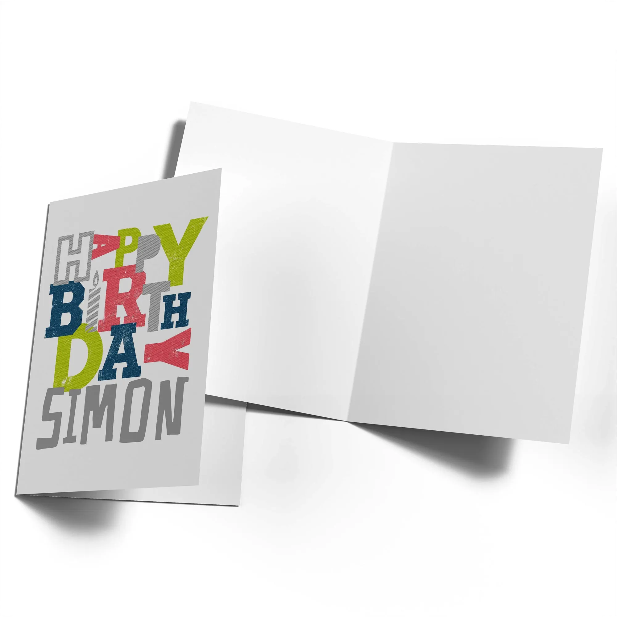 Personalised Birthday Colourful Text Card