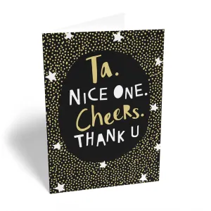 Personalised Cheers Thank You Card