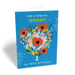 Personalised Classic Editable Flower Bouquet Birthday Card For Nanny