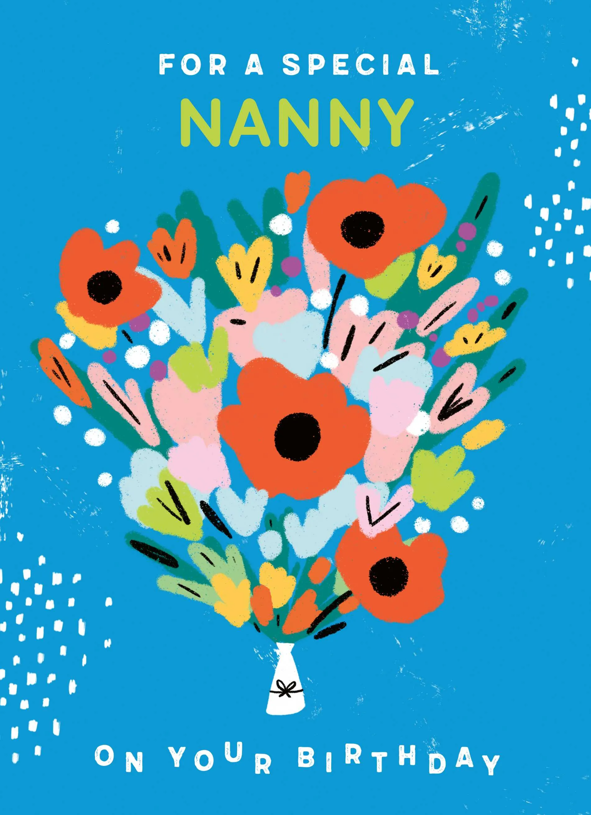 Personalised Classic Editable Flower Bouquet Birthday Card For Nanny