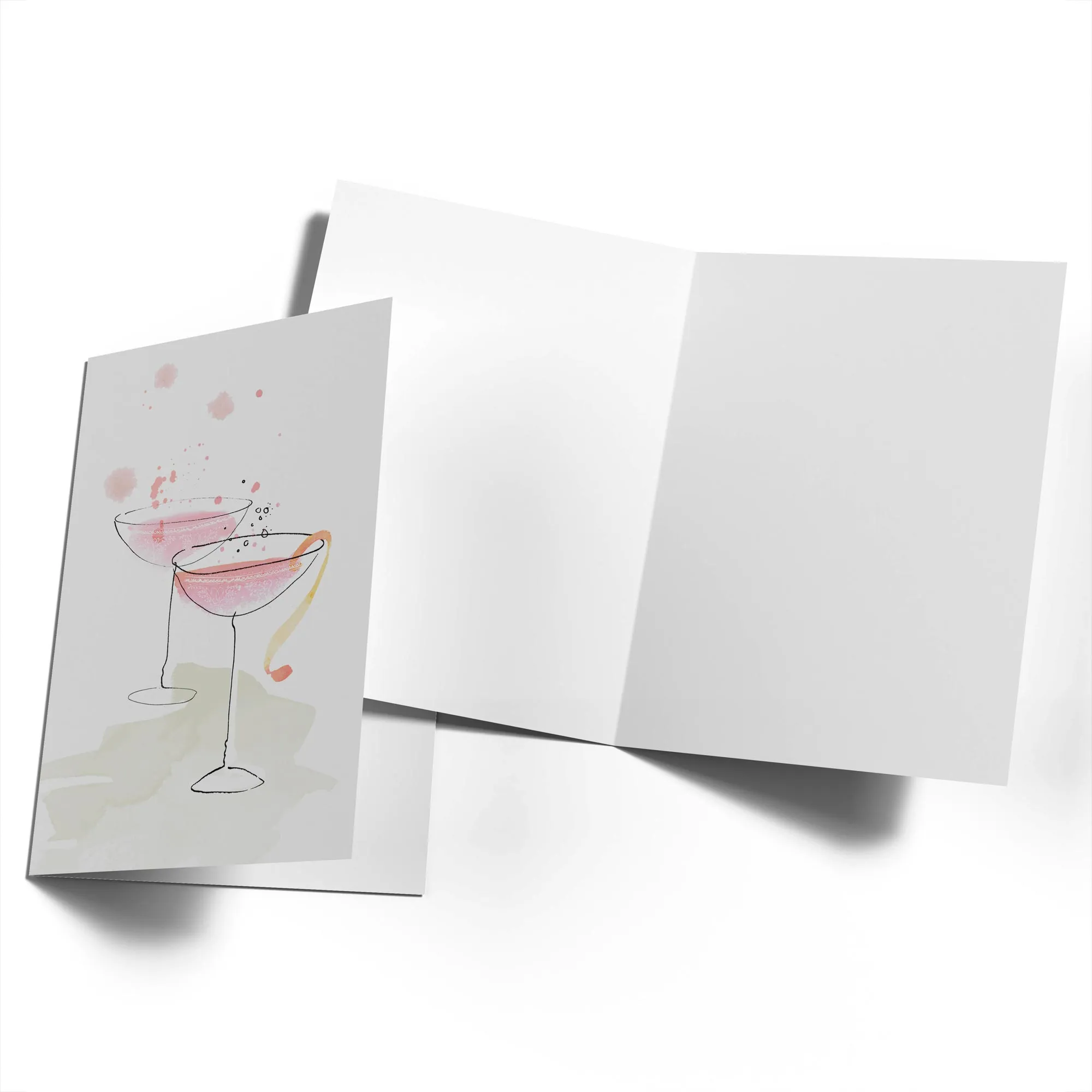 Personalised Cocktail Glasses Watercolour Celebrate Card