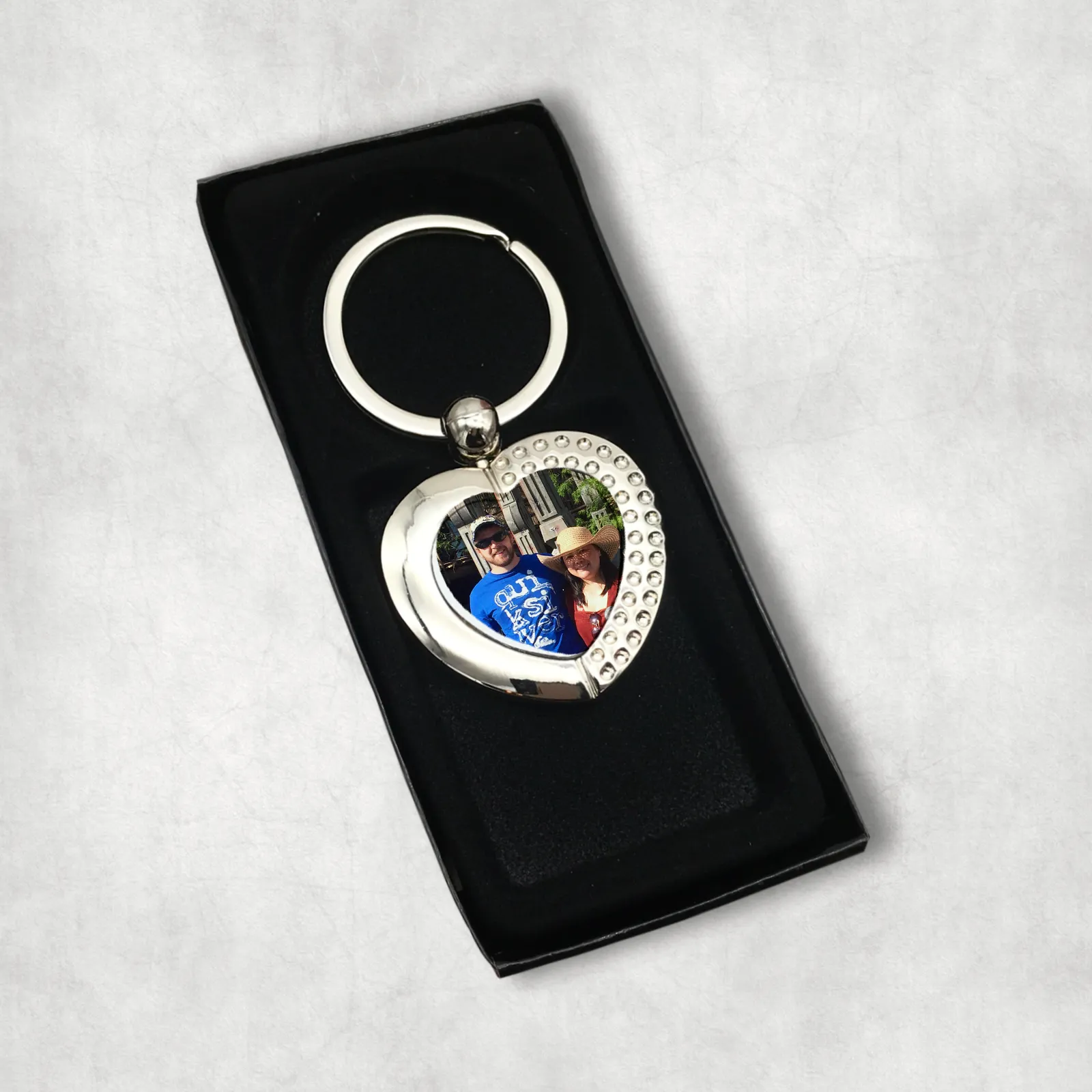 Photo Heart Keyring With Presentation Box