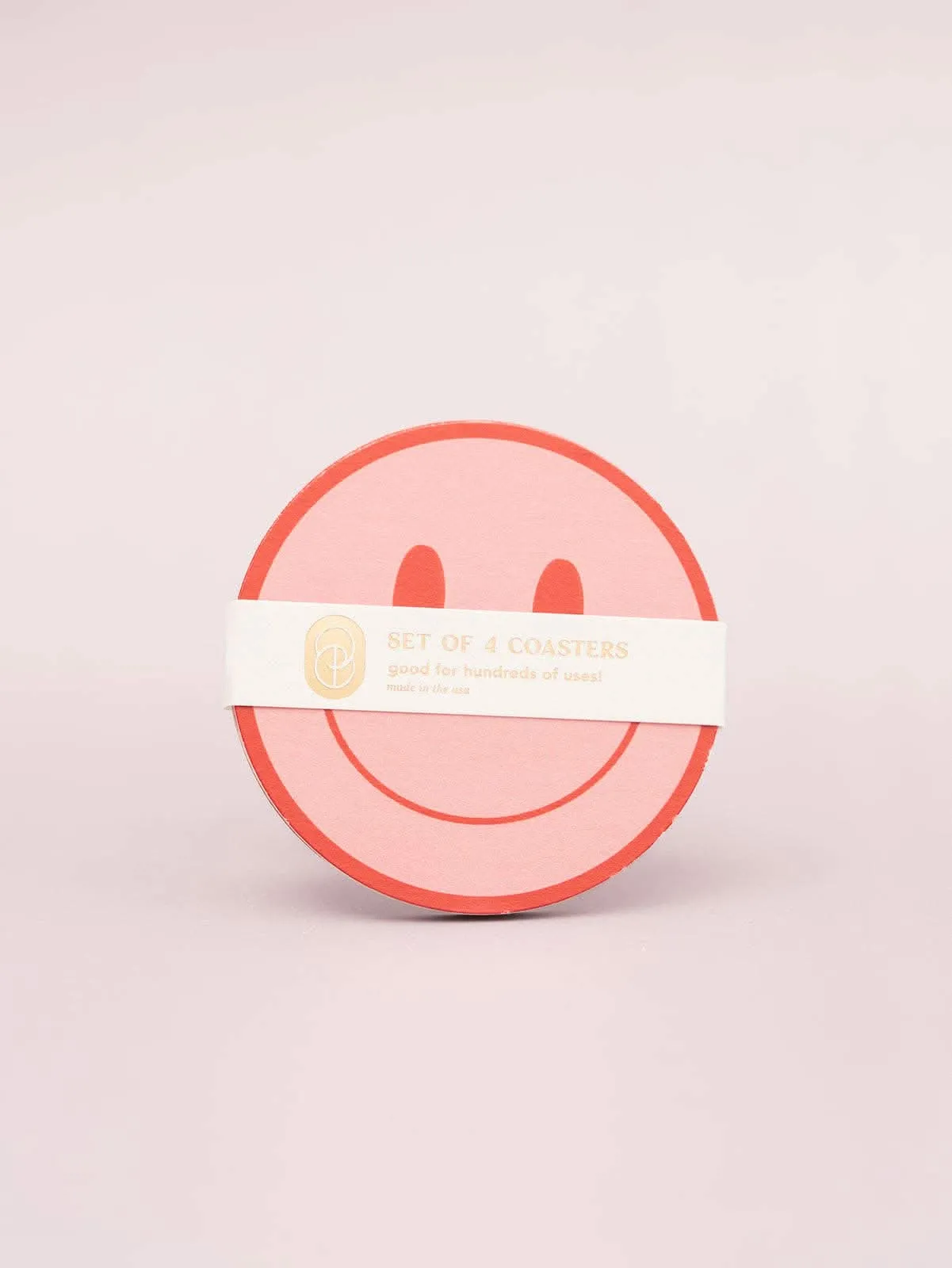 Pink & Red Smile Coasters S/4