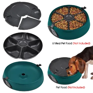 Popamazing 6 Days Cat   Dog   Rabbit Meal Automatic Pet Feeder Auto Dispenser