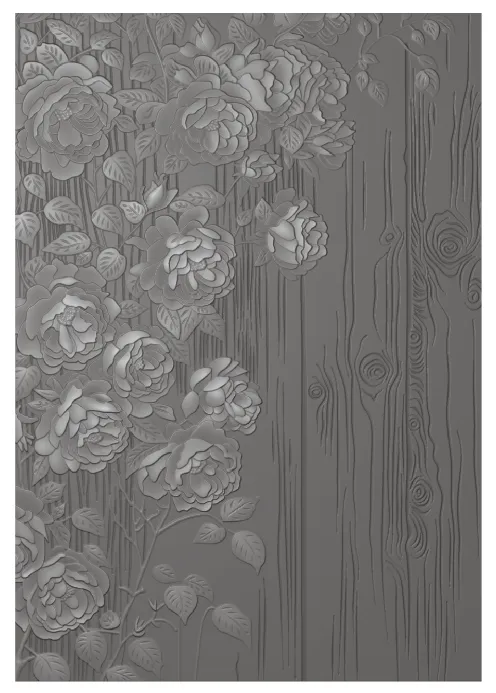 Poppy Crafts 3D Embossing Folder #102 - Rose Wall