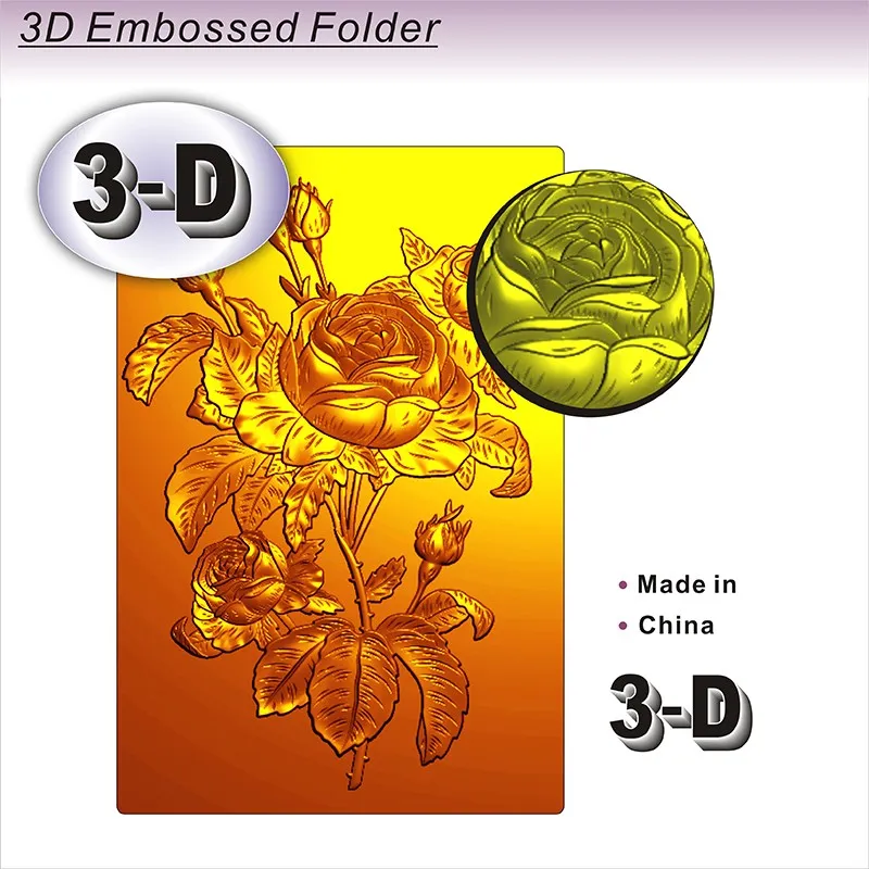 Poppy Crafts 3D Embossing Folder #105 - Flowers