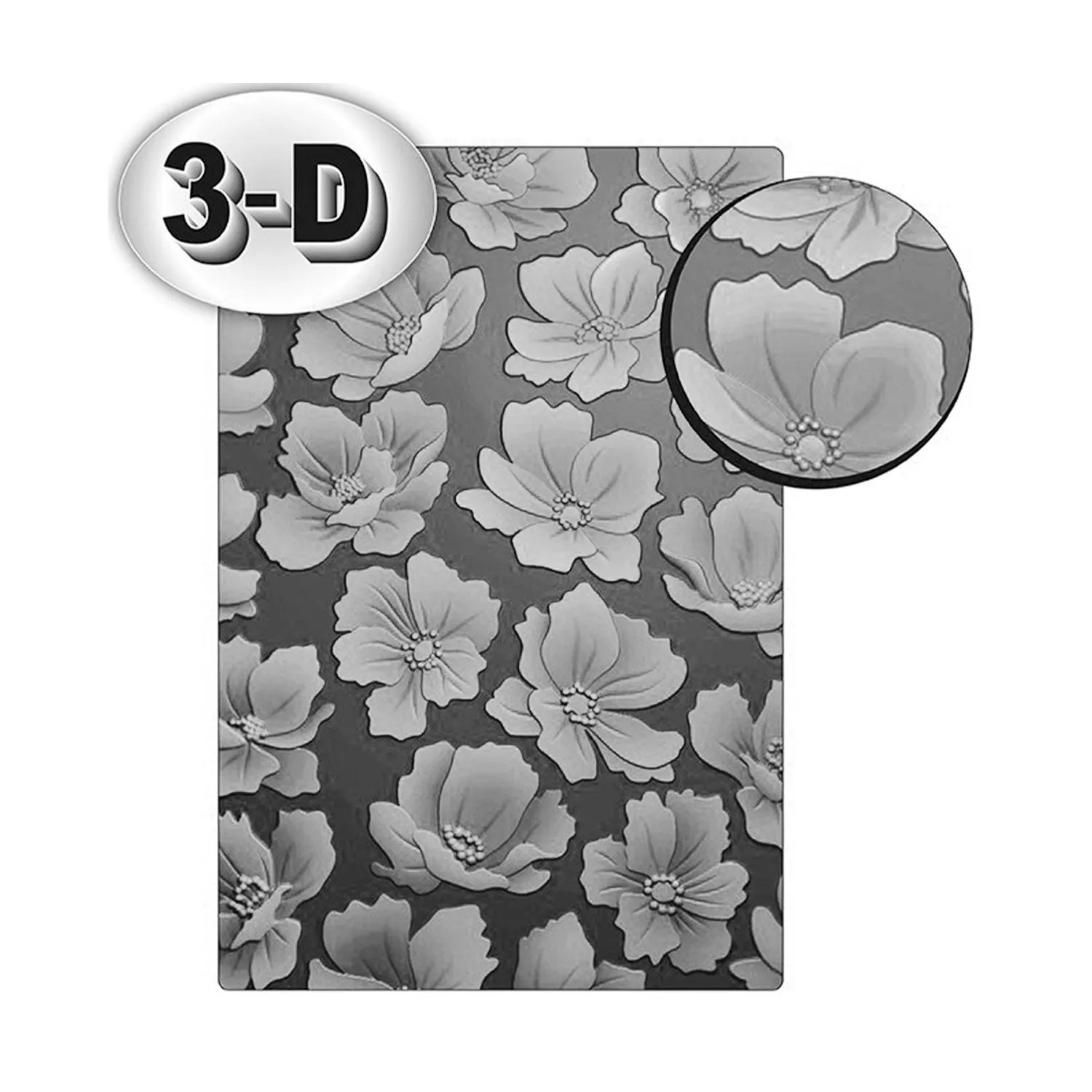 Poppy Crafts 3D Embossing Folder #111 - Background Flowers