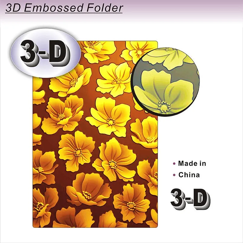 Poppy Crafts 3D Embossing Folder #111 - Background Flowers