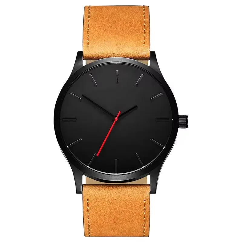 "Men's Sport Watch with PU Leather Strap - Quartz Wristwatch for Men"