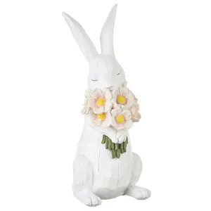 Raz Imports Storybook Spring 11.5 " Bunny With Pink Flowers