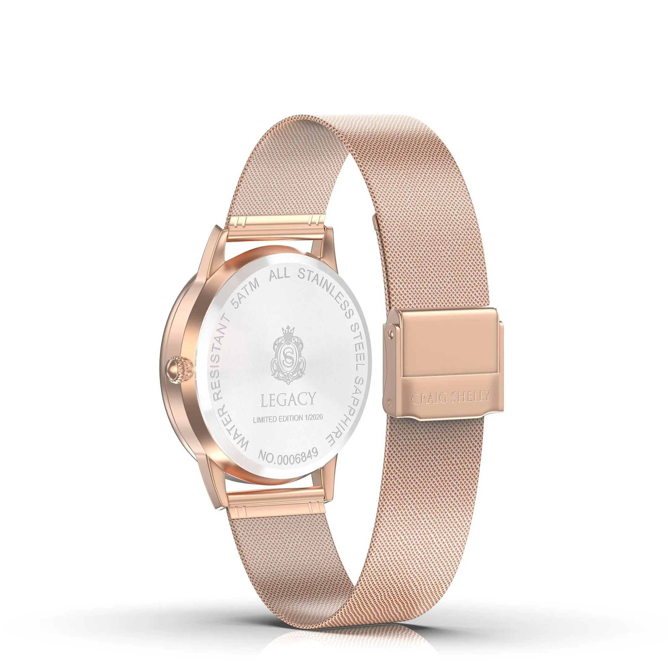 Rose Gold Watch with Cufflinks and Earrings