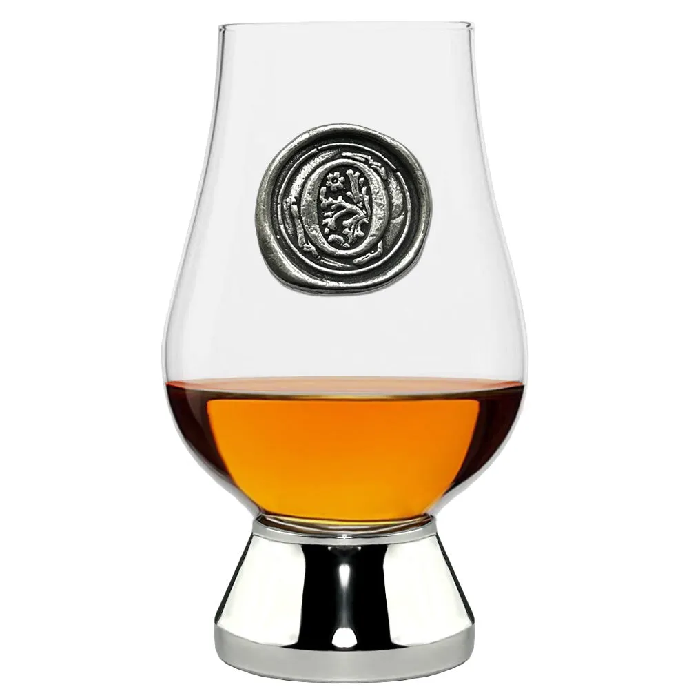 The Glencairn Whisky Glass with Pewter Monogram Initial 200ml