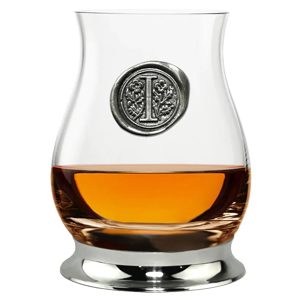 The Glencairn Whisky Mixer Glass with Pewter Monogram Initial 350ml