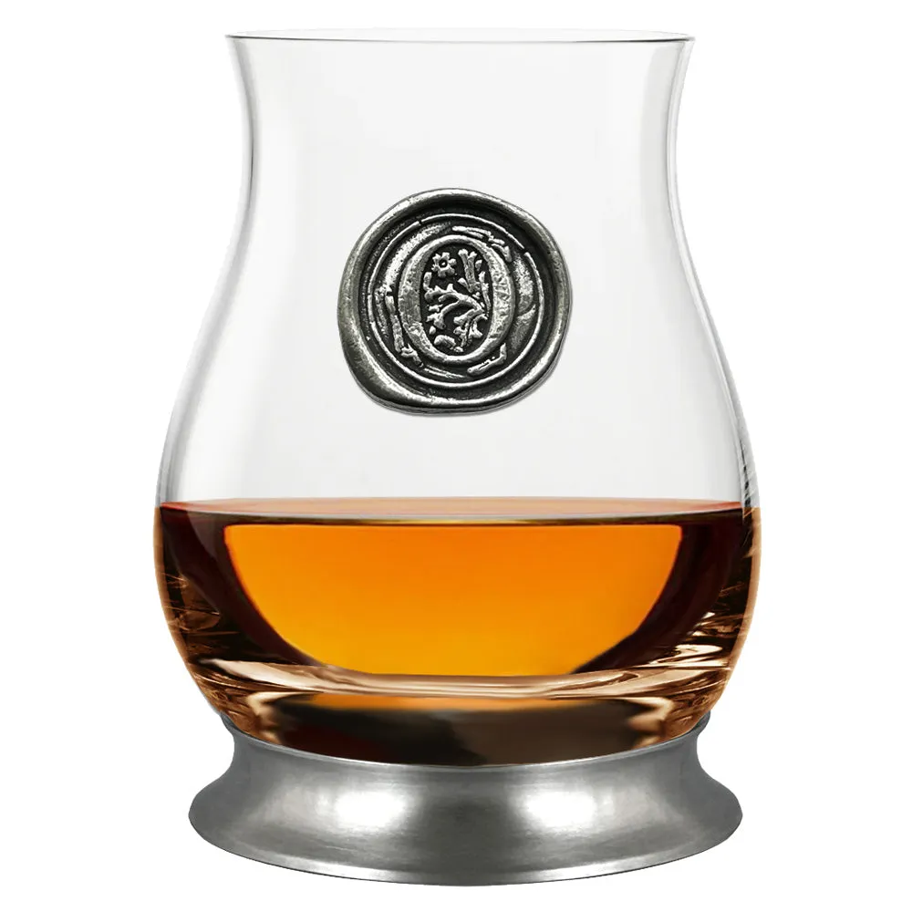 The Glencairn Whisky Mixer Glass with Pewter Monogram Initial 350ml