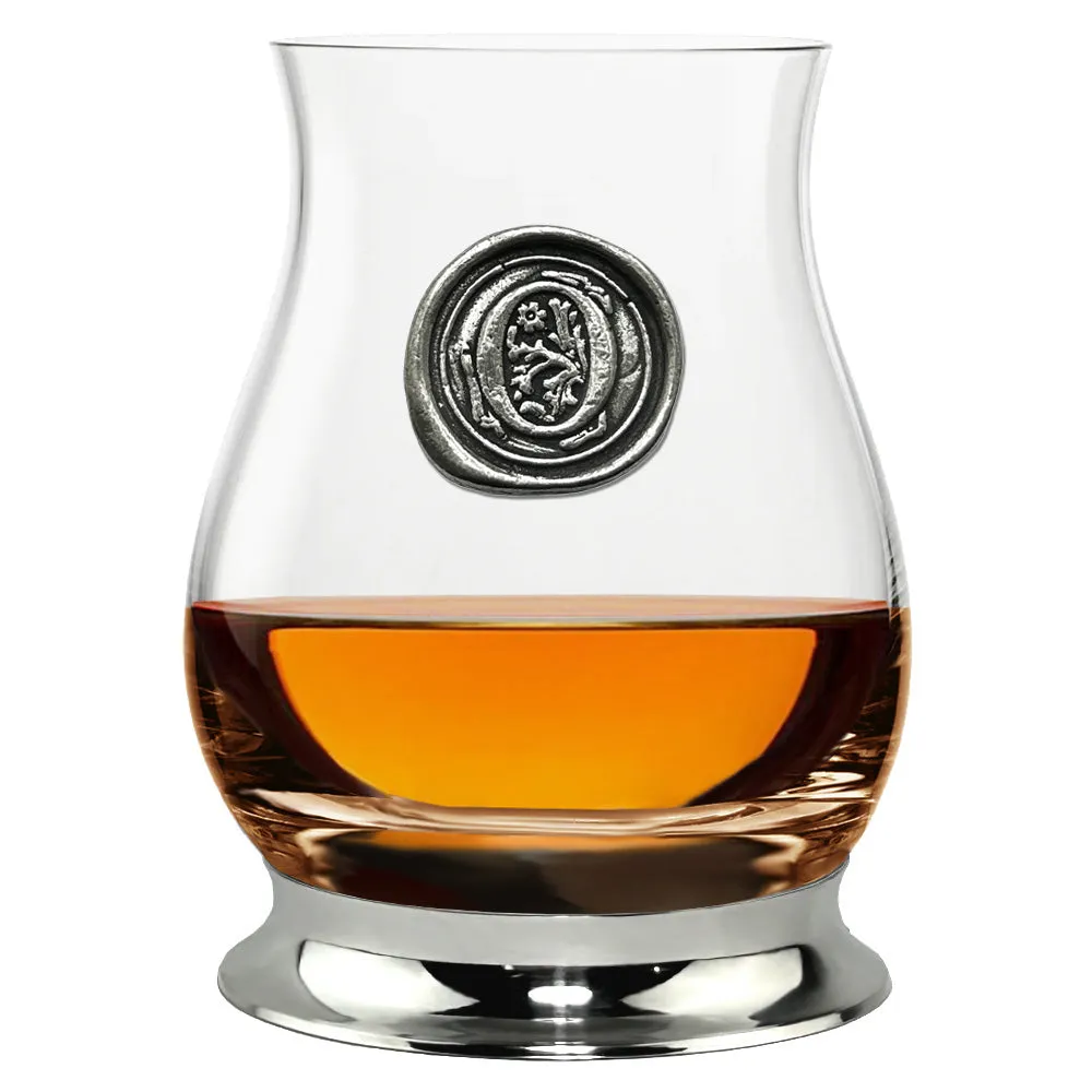 The Glencairn Whisky Mixer Glass with Pewter Monogram Initial 350ml