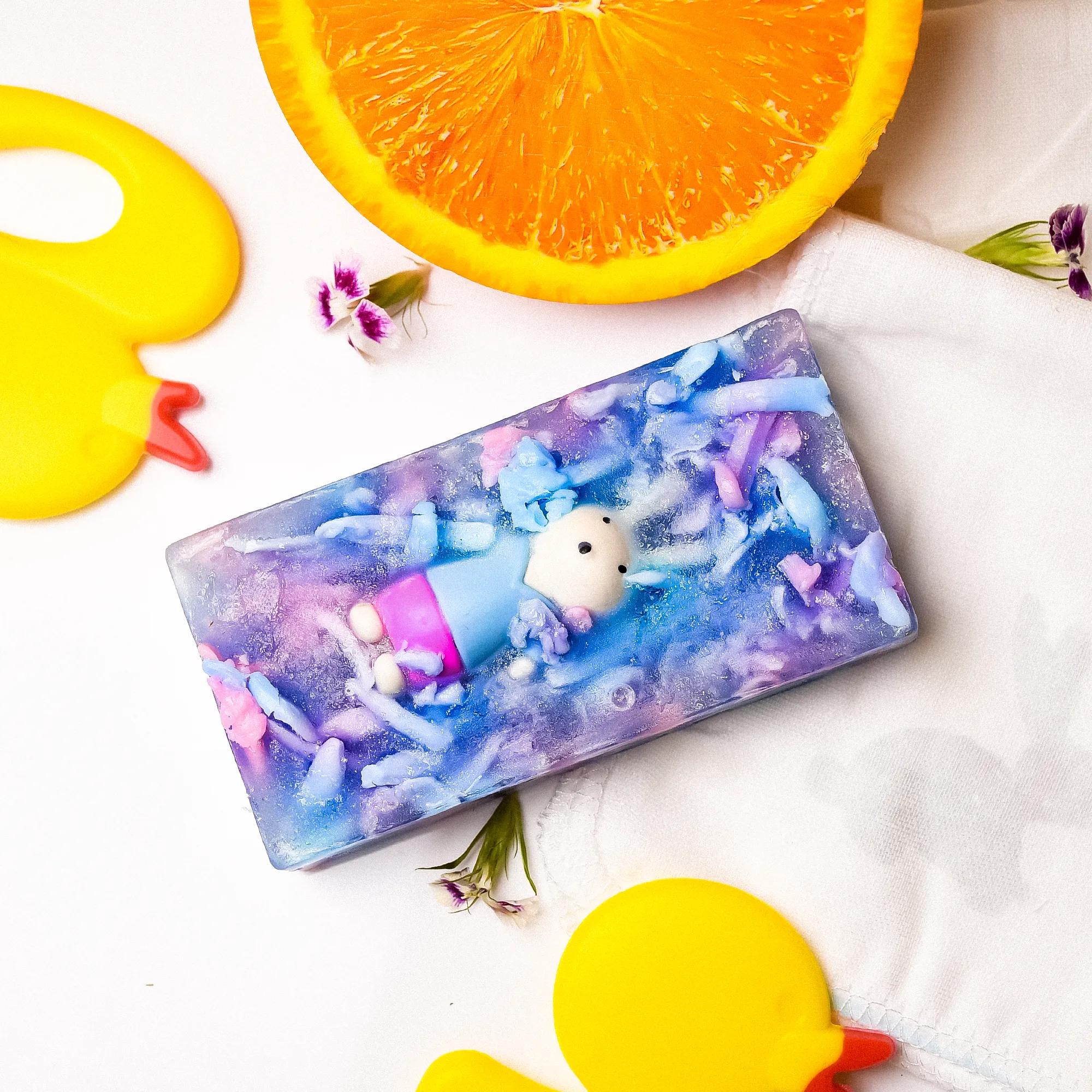 The Little Lookers Dessert Rainbow Soap| Handmade with love/ Handcrafted & Hand cut| Kids/ Baby friendly Organic Soap for All skin with cloud and sun details