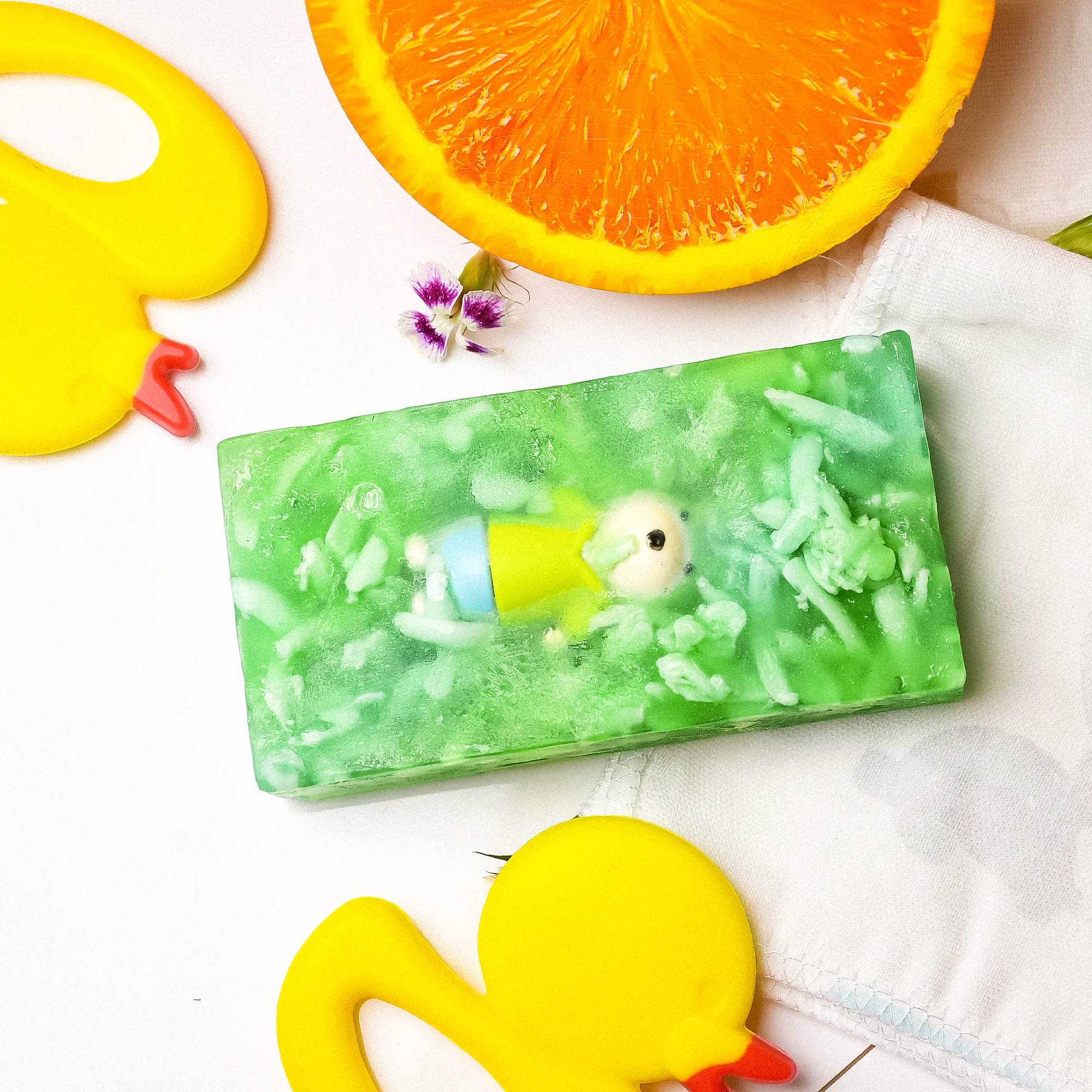 The Little Lookers Dessert Rainbow Soap| Handmade with love/ Handcrafted & Hand cut| Kids/ Baby friendly Organic Soap for All skin with cloud and sun details