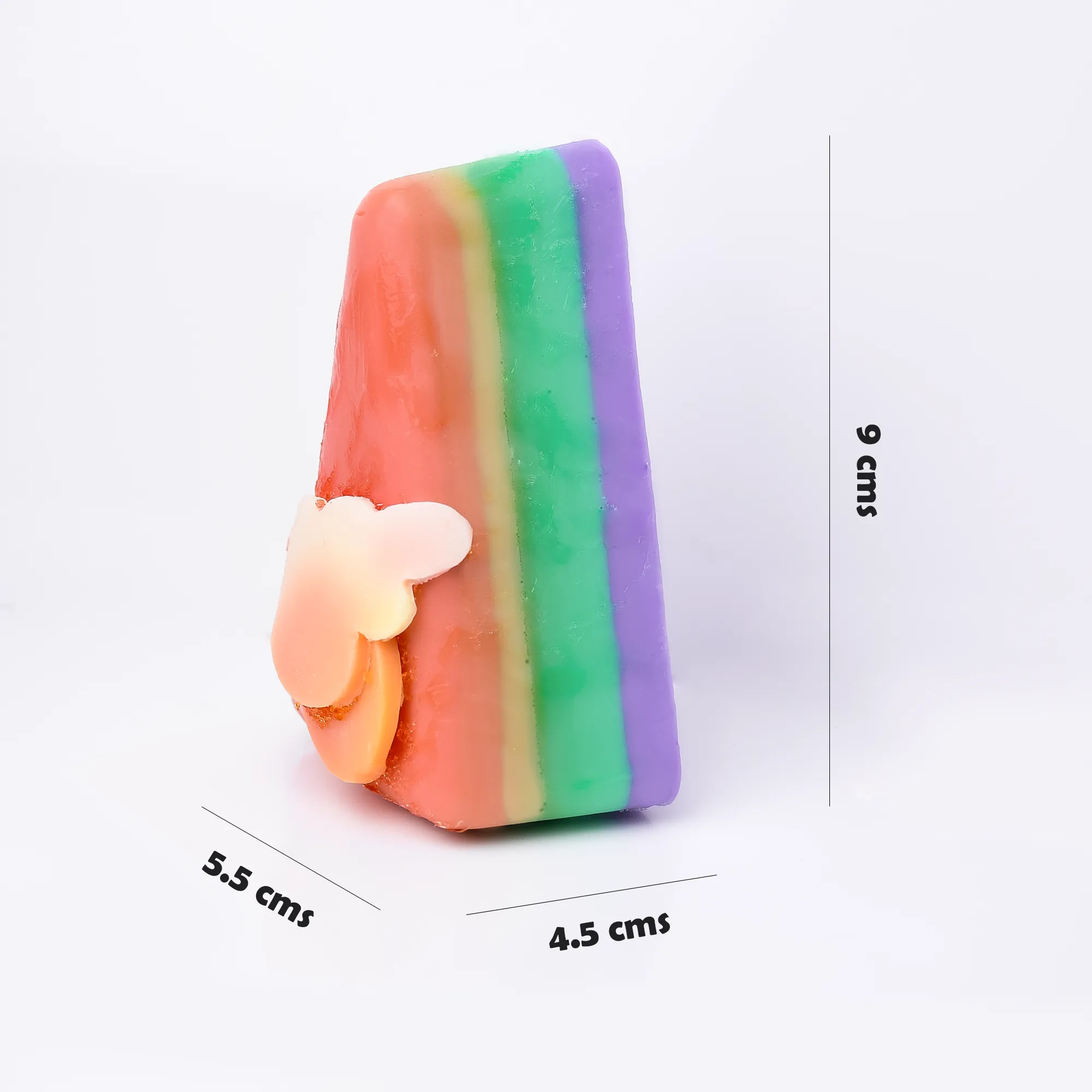 The Little Lookers Dessert Rainbow Soap| Handmade with love/ Handcrafted & Hand cut| Kids/ Baby friendly Organic Soap for All skin with cloud and sun details