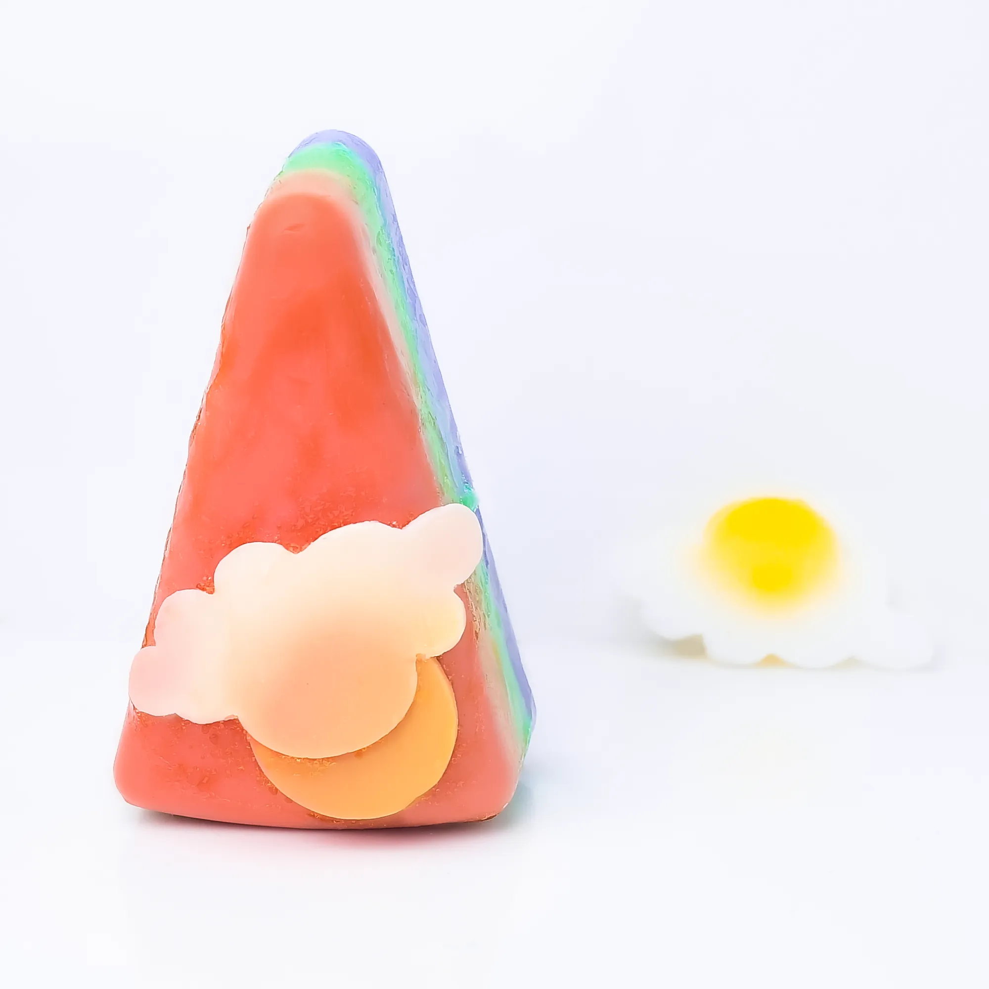 The Little Lookers Dessert Rainbow Soap| Handmade with love/ Handcrafted & Hand cut| Kids/ Baby friendly Organic Soap for All skin with cloud and sun details