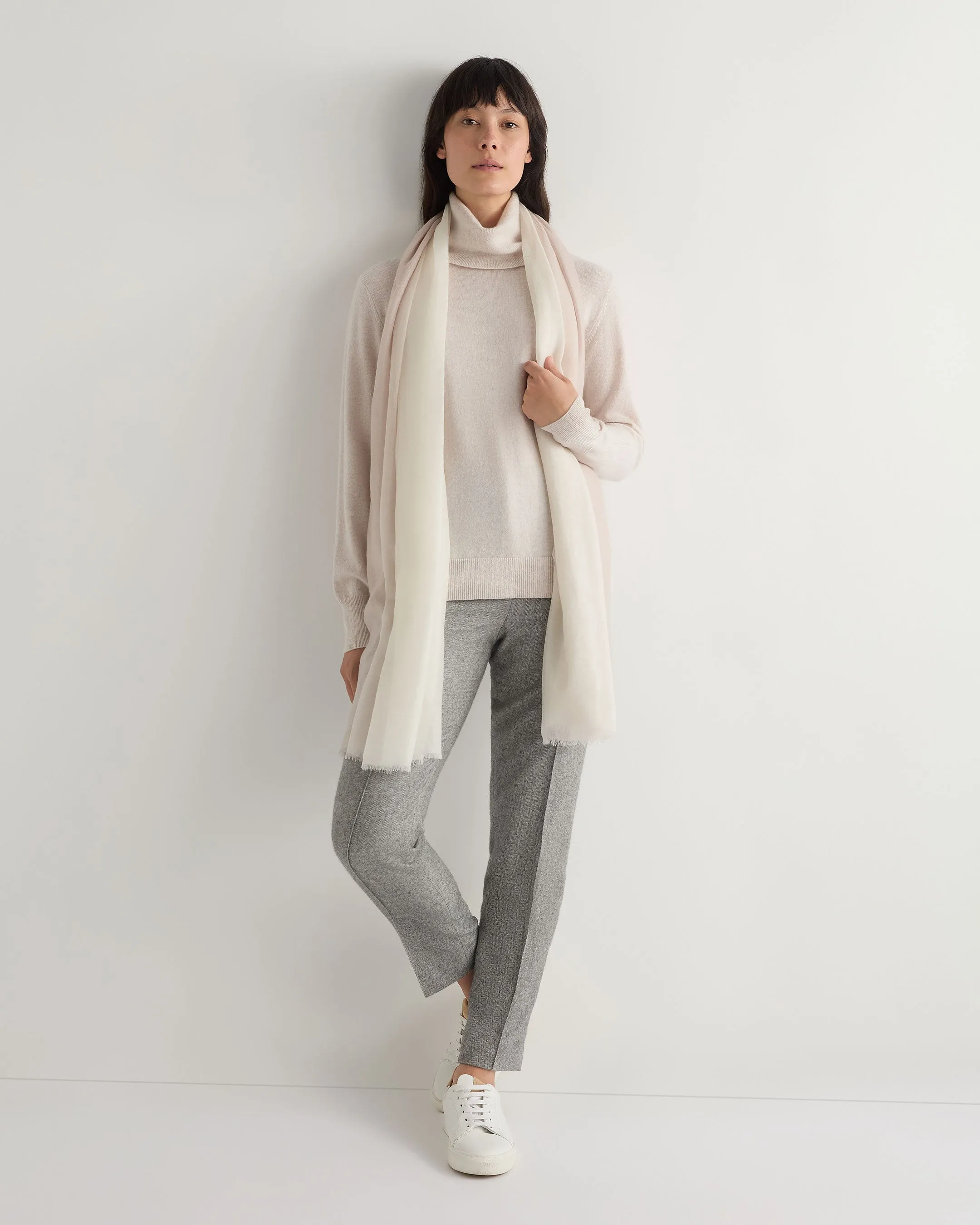 Women's Dip Dye Cashmere Scarf Quartz Pink