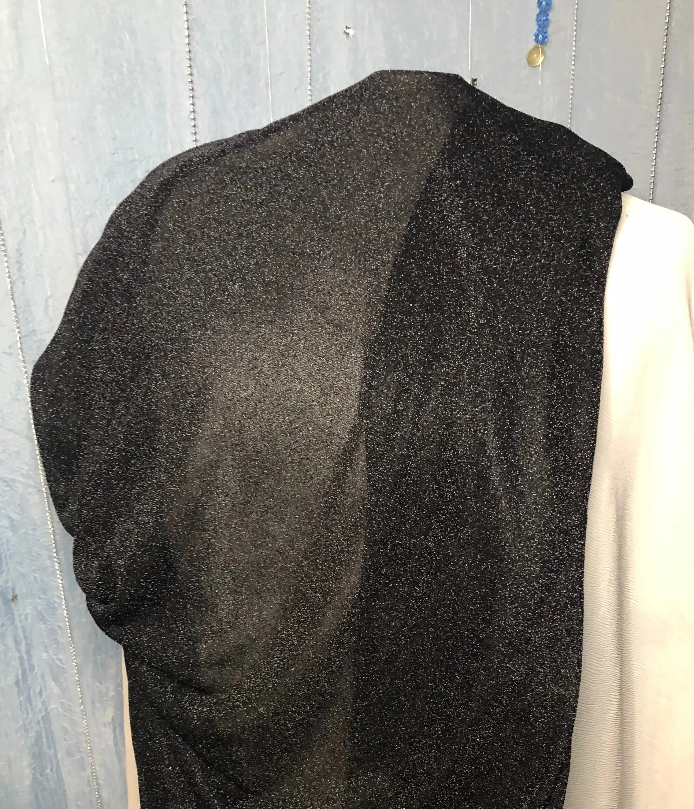 ZSparkly Back on Black Sparkle Crepe Jersey Scarf